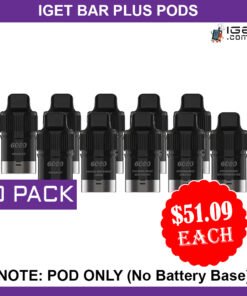 IGET BAR PLUS – POD ONLY – 10 PACK – 6000 PUFFS (No Battery Base)
