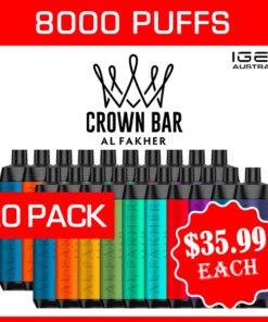 ALFAKHER CROWN BAR – 8000 PUFFS – 20 PACK