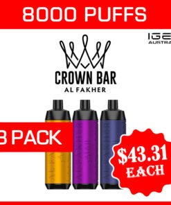ALFAKHER CROWN BAR – 8000 PUFFS – 3 PACK