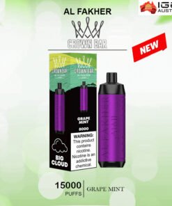 ALFAKHER CROWN BAR – GRAPE MINT – 15000 PUFFS