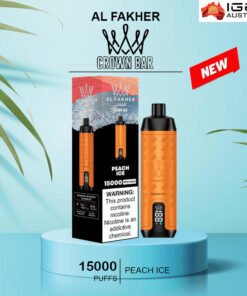 ALFAKHER CROWN BAR – PEACH ICE- 15000 PUFFS