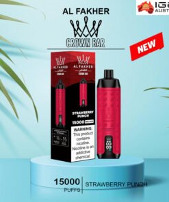 ALFAKHER CROWN BAR – STRAWBERRY PUNCH – 15000 PUFFS