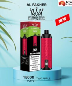 ALFAKHER CROWN BAR – TWO APPLE – 15000 PUFFS