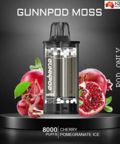 GUNNPOD MOSS – CHERRY POMEGRANATE ICE – 8000 PUFFS – POD ONLY