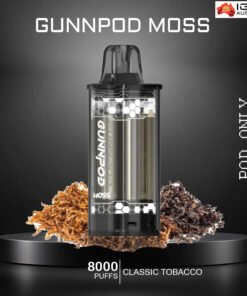 GUNNPOD MOSS – CLASSIC TOBACCO – 8000 PUFFS – POD ONLY