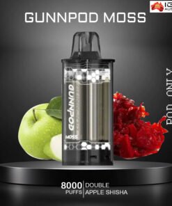 GUNNPOD MOSS – DOUBLE APPLE SHISHA – 8000 PUFFS – POD ONLY