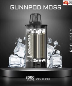 GUNNPOD MOSS – ICY CLEAR – 8000 PUFFS – POD ONLY
