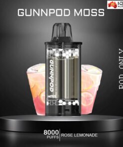 GUNNPOD MOSS – ROSE LEMONDADE – 8000 PUFFS – POD ONLY