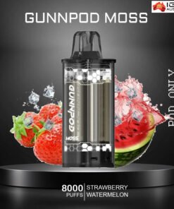 GUNNPOD MOSS – STRAWBERRY WATERMELON ICE – 8000 PUFFS – POD ONLY