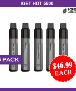 IGET HOT 5500 PUFFS – 5 PACK
