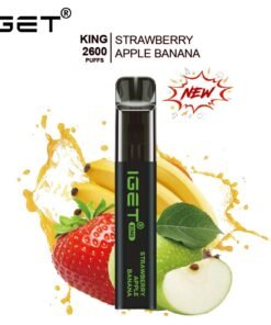 IGET KING STRAWBERRY APPLE BANANA ICE – 2600 PUFFS