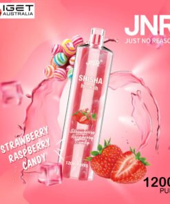 JNR SHISHA HOOKAH – STRAWBERRY RASPBERRY CANDY – 12000 PUFFS