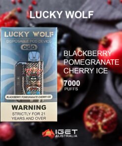 LUCKY WOLF BLACKBERRY POMEGRANATE CHERRY ICE – 7000 PUFFS
