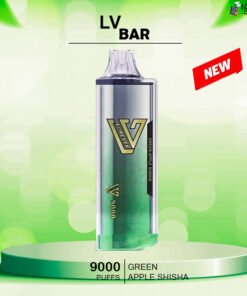 LV BAR – GREEN APPLE SHISHA – 9000 PUFFS