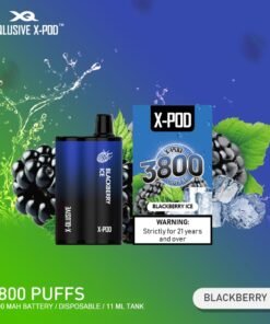 X-QLUSIVE X-POD BLACKBERRY ICE – 3800 PUFFS