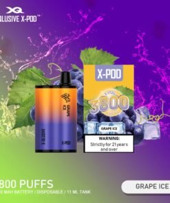 X-QLUSIVE X-POD GRAPE ICE – 3800 PUFFS