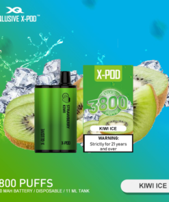 X-QLUSIVE X-POD KIWI ICE – 3800 PUFFS