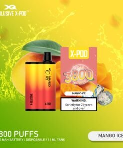 X-QLUSIVE X-POD MANGO ICE – 3800 PUFFS