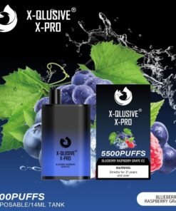 X-QLUSIVE X-PRO BLUEBERRY RASPBERRY GRAPE – 5500 PUFFS