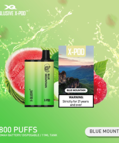 X-QLUSIVE X-POD BLUE MOUNTAINS (Apple Raspberry Watermelon) – 3800 PUFFS