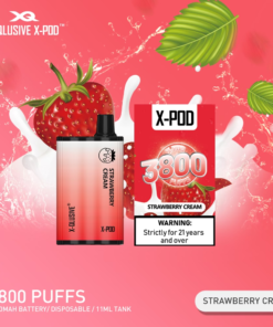 X-QLUSIVE X-POD STRAWBERRY CREAM – 3800 PUFFS