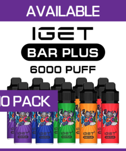 IGET BAR PLUS KIT – 6000 PUFFS  – 10 PACK