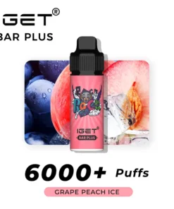 IGET BAR PLUS GRAPE PEACH ICE – 6000 PUFFS
