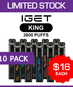 IGET KING – 2600 PUFFS – 10 PACK