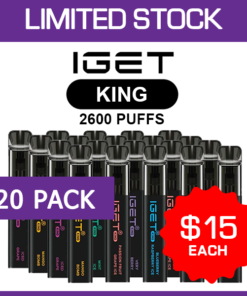 IGET KING – 2600 PUFFS – 20 PACK