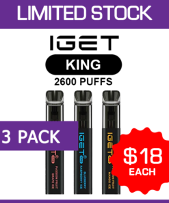 IGET KING – 2600 PUFFS – 3 PACK