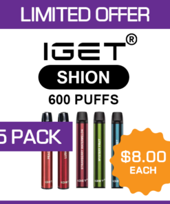 IGET SHION – 600 PUFFS  – 5 PACK